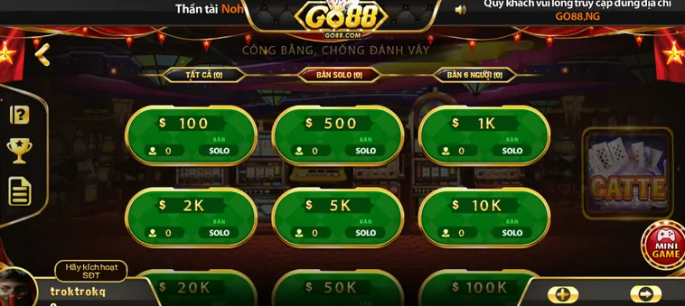 Catte Tại Go88 Sảnh Bài Sáu Lá Đẳng Cấp Đua Top Nhận Quà Khủng
