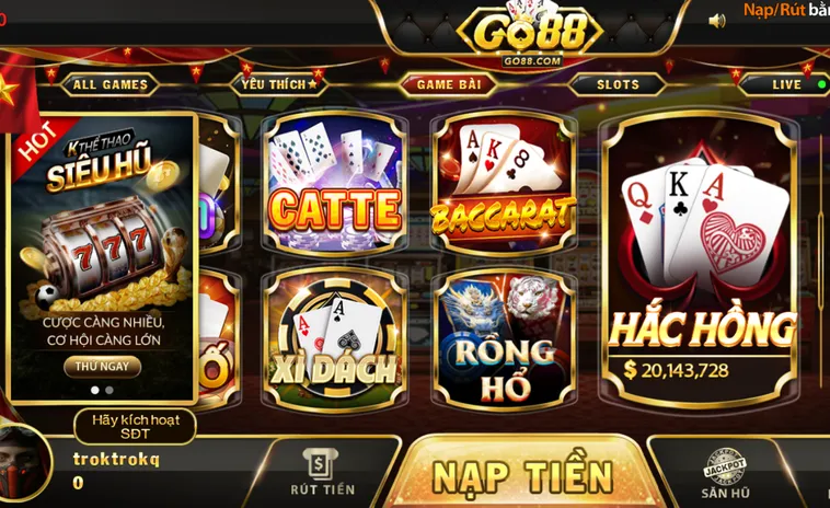 Chinh Phục Đỉnh Cao Sòng Bài Thời Thượng Với Hệ Thống Game Bài Go88