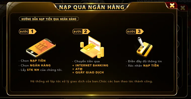 Hướng Dẫn Phương Thức Nạp Tiền Go88 Qua Ngân Hàng.