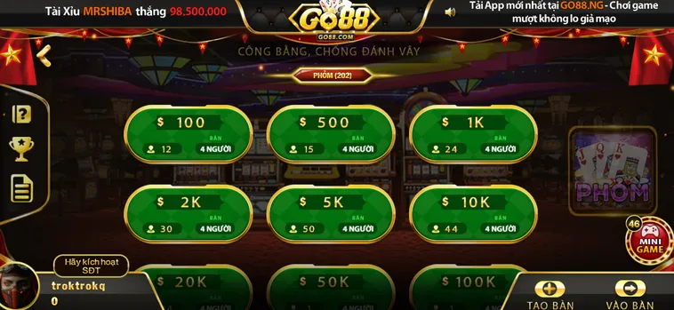 Bí Quyết Chinh Phục Sảnh Bài Phỏm Tại Go88 Cho Mọi Cược Thủ