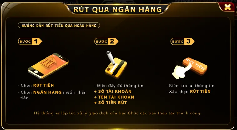 Hướng Dẫn Quy Trình Rút Tiền Go88 Qua Ngân Hàng .