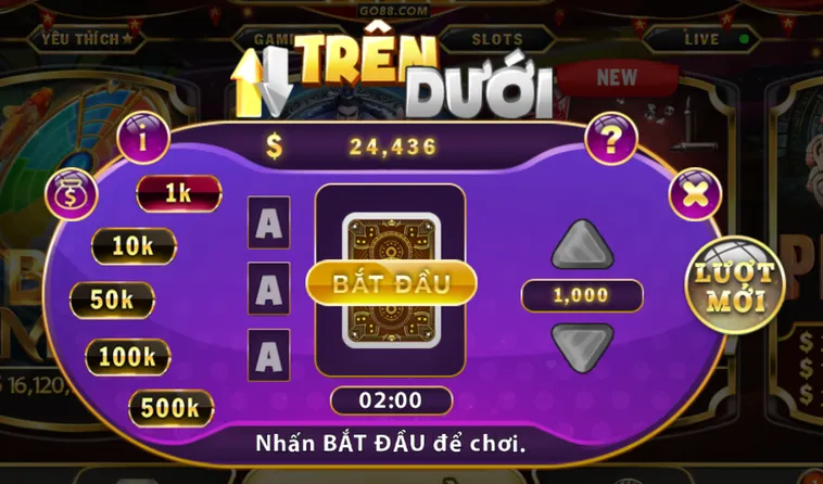 Minigame Trên Dưới Tại Go88 Vòng Quay Siêu Tốc Săn Thưởng Lớn Dễ Dàng